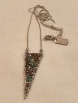 Vintage Edgy Metal Triangle Necklace American Eagle Ball Chain 33&quot; South... - £14.20 GBP