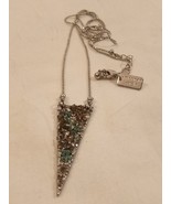 Vintage Edgy Metal Triangle Necklace American Eagle Ball Chain 33&quot; South... - £14.02 GBP
