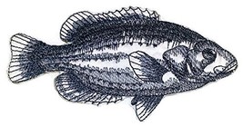 Nature&#39;s Bounty Beautiful Custom Fish Sketch[Rock Bass Fish ] Embroidered Iron O - £7.67 GBP