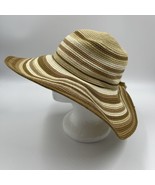 Panama Jack Striped Floppy Boho Sun Hat Vintage Colorful One Size Fits Most - $16.83