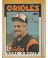1986 Topps Baseball 321 Earl Weaver MGR Baltimore Orioles - HOF NM - £1.56 GBP