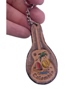 Colombia South America Keychain Ring Fob Leather Sailboat Souvenir Guita... - $245.23 MXN