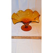 Large Vintage Amber Depression Glass Compote - £19.87 GBP