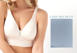 Jockey Forever Fit Wirefree Molded Cup Bra- LAKE SKY BLUE, 2X #A349322 - £15.58 GBP
