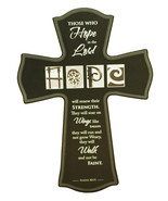 Small Wood Cross -- Isaiah 40:31 -- Hope in the Lord (11.5&quot; x 8&quot; x 3/4&quot;) - £13.80 GBP