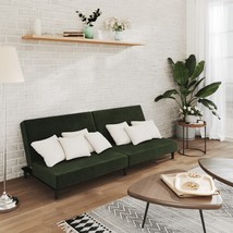 Sofa Bed Dark green Velvet (100% polyester), wood, plastic - $7,170.30 MXN