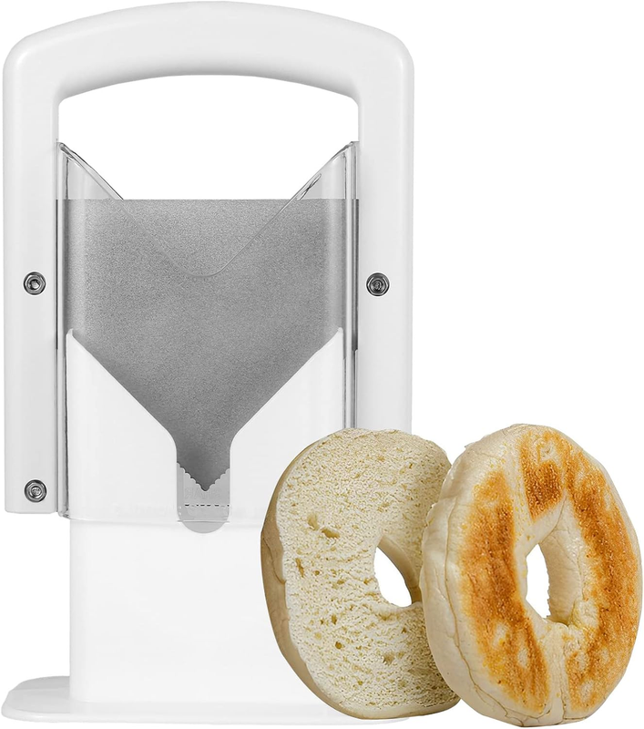 Stainless Steel Bagel Cutter Slicer with Safety Grip, Reusable Bread Slicer, Saf Item image 6