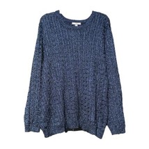 Jessica London Womens Metallic Electric Blue Crewneck Sweater Size 2X/26/28 New - £15.61 GBP