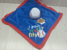Baby essentials baseball Blue red I pitch the best fits Plush security b... - $20.78