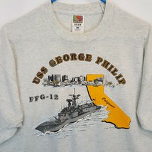 Vtg Usn Us Navy Uss George Philip FFG-12 Frigate Ship San Diego T Shirt Usa Made - $27.86
