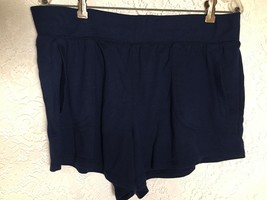 Women&#39;s Athletic Works Soft Shorts XL (16-18) Navy Blue Girls Ladies - £3.86 GBP