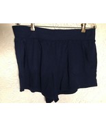 Women&#39;s Athletic Works Soft Shorts XL (16-18) Navy Blue Girls Ladies - £3.86 GBP