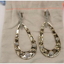 Alexis Bittar Gold Crystal Molten Dot Link Large Drop Earrings NWT - £128.15 GBP