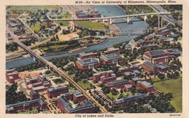 Minneapolis University of Minnesota MN Air View 1944 Bartlesville Postcard D24 - £2.34 GBP