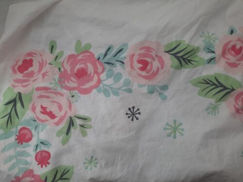Nojo Sweet Floral Theme White Background Rose Pattern Crib Sheet Good Condition - $16.78