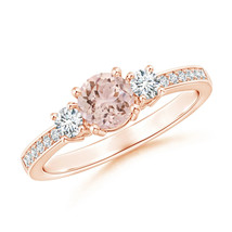 5Ct Round cut Pink Morganite  14K Rose Gold Plated Anniversary Ring for Woman - £74.54 GBP