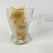 McDonalds Flintstones Mammoth 4.5&quot; Pressed Glass 3D Mug Vintage 1993 France - £11.67 GBP