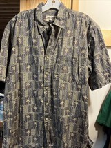 Cooke Street Honolulu Men’s L Tribal Print Short Sleeve Button Down Cotton Shirt - £15.20 GBP