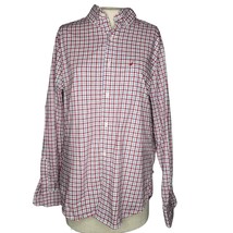 Nautica Classic Fit Wrinkle Resistant Red Blue and White Plaid Size M  - £19.47 GBP