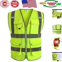 360° Reflective High Visibility Vest with 9 Pockets - Perfect for Outdoo... - $315.07 MXN