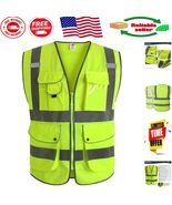 360° Reflective High Visibility Vest with 9 Pockets - Perfect for Outdoo... - $23.90 CAD