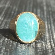 Bague Larimar or paletté, bague en argent sterling 925, bague faite main,... - $74.45