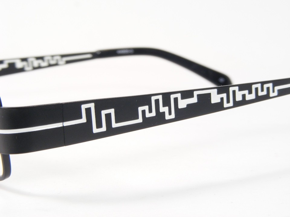 44805-3 Black /White UNIQUE EYEGLASSES GLASSES STAINLESS STEEL FRAME 49-17-135mm Item image 5
