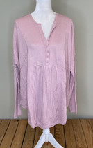 free people NWOT women’s half button waffle knit top Size S Pink D7 - £20.60 GBP