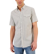 Club Room Men&#39;s Short-Sleeve Flamingo Plaid Tech Woven Shirt Pink Combo-... - $277.13 MXN