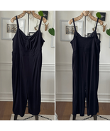 Torrid Tie Front Culotte Jumpsuit Stretch Challis Black Black 3 3X - €23,48 EUR