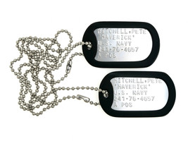 MAVERICK Top Gun Military Stainless Steel Dog Tag Set Cosplay Halloween - £27.96 GBP