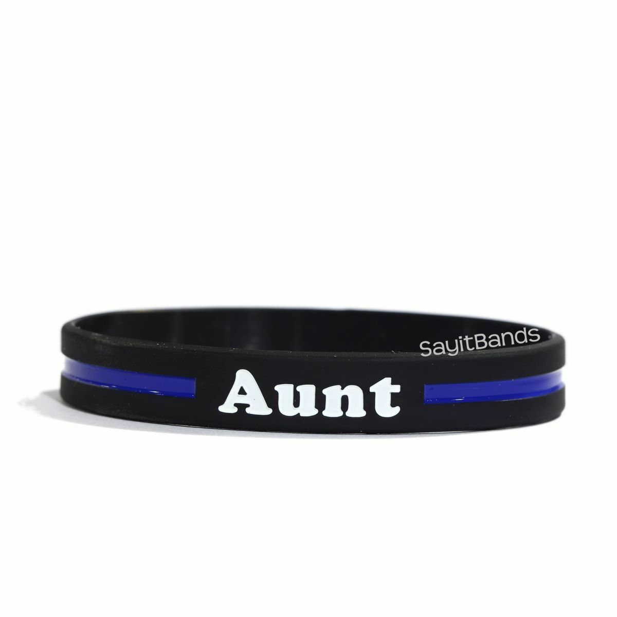 1 Aunt Thin Blue Line Wristband - High Quality Debossed Color Filled Bra... - $9.88