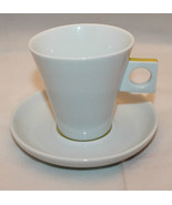 Nescafe Dolce Gusto White Cappuccino Cup Saucer Set Mustard Yellow AS-IS - £24.79 GBP
