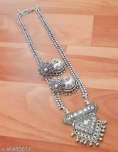 Silver Oxidized Asian Women Necklace Set Boho Fashion Jewelry Wedding Gift - $28.86