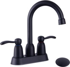 Black Bathroom Faucets, 2 Handle Bathroom Sink Faucet, 4-Inch Centerset Bathroom - £28.92 GBP