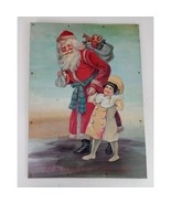 Vintage Tin Christmas Sign St. Nicholas Toy Co 1894 Santa Victorian Repr... - €16,98 EUR