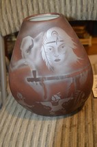 Vintage Cedar Mesa Pottery White Buffalo Women Red Pottery Pot Vase Signed, 9.5” - £75.76 GBP