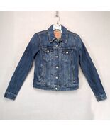 Levi&#39;s Blue Denim Trucker Jean Jacket Women&#39;s S Classic Button Front Rocker - $42.01 CAD
