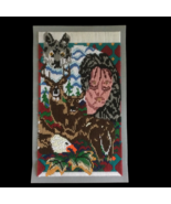 VTG Plastic Canvas Large Native American Scene Needlepoint Art Completed... - £49.62 GBP