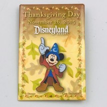 2015 Disneyland Thanksgiving Day Mickey Souvenir Pin 3&quot; x 2&quot; Cast Exclusive - £7.08 GBP