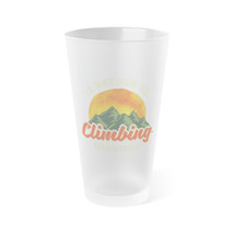 16oz Frosted Pint Glass, Personalized with Mountain Watercolor &quot;I&#39;d Rather Be Cl - £17.96 GBP