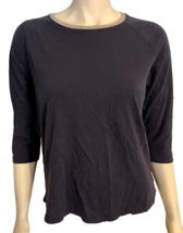 Eddie Bauer Women's Knit Ring Neck T-Shirt Navy Blue Medium - $9.49