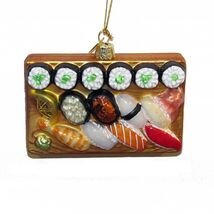 Noble Gems Sushi Platter Glass Christmas Tree Ornament NB1272 New - $16.72