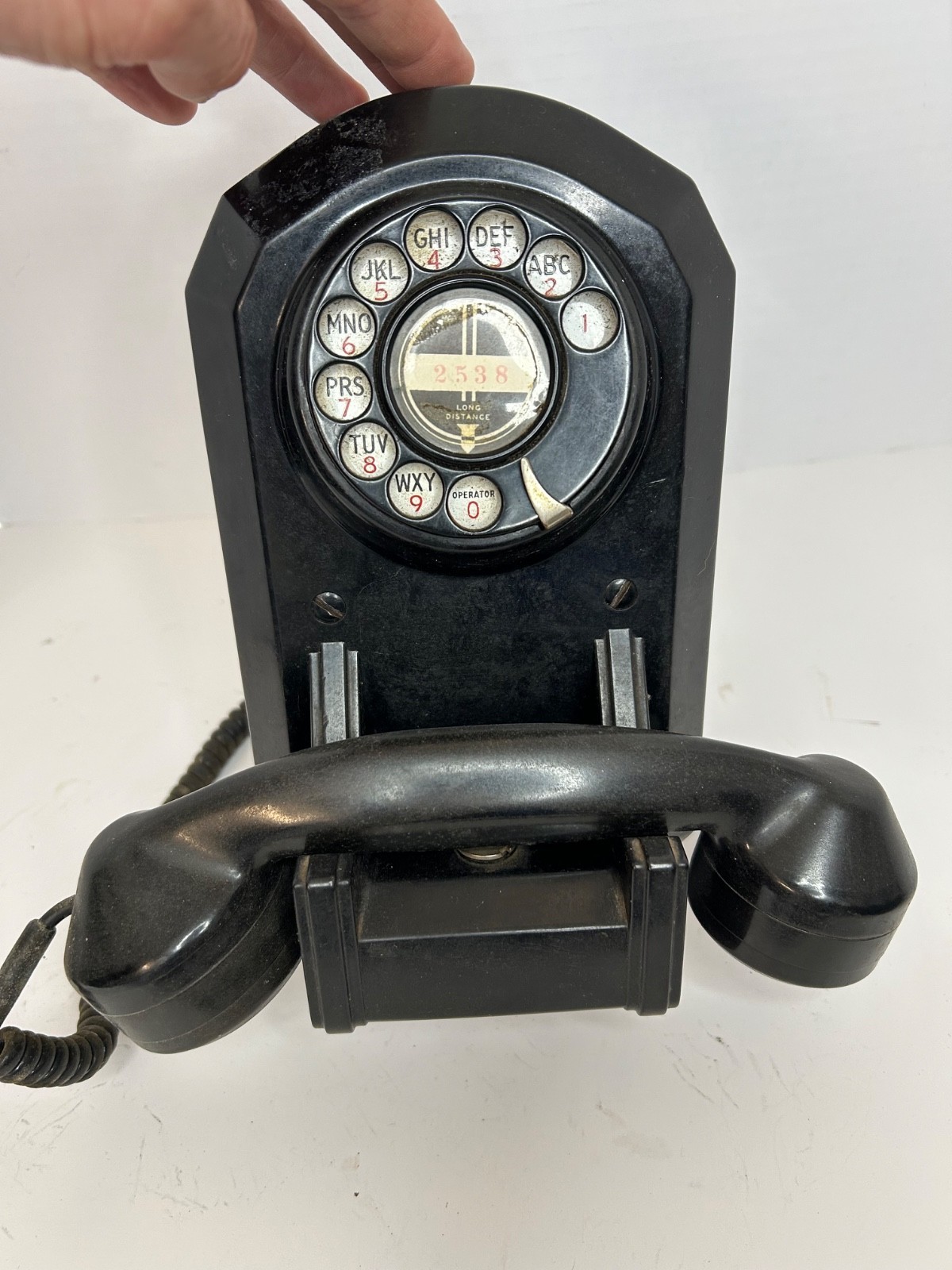 1940s Automatic Electric Black Rotary Wall Dial Phone Bakelite - $94.73