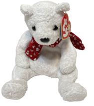 Vintage Retired 2000 TY Beanie Babies Holiday Teddy White Red Sparkle Sc... - £7.15 GBP