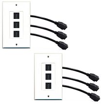 RiteAV - 3 Port HDMI Wall Plate Decorative Female to Female White with Pigtail E - $14.69