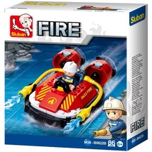 Sluban Kids Fire Boat Hoovercraft with Water Hose Building Blocks 86 Pcs Set - £8.70 GBP