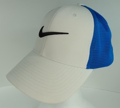 Nike Golf Blue &amp; White Mesh Back Fitted Trucker Hat - M/L - $19.34