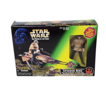 Vintage 1996 Kenner Star Wars Power Of The Force Speeder Bike W Figure New N Box - £17.82 GBP