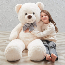 Giant Teddy Bear 4Ft Big Teddy Bear Stuffed Animals Cute Plush Toy Soft Huge - $43.32